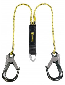 P+P 90370 Rope Lanyard Fall Arrest 2m Chunkie 2 Tails Scaff Hook